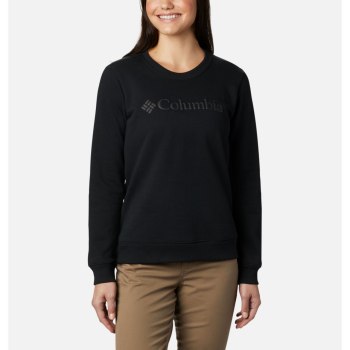 Columbia Logo Crew Top, Sudaderas Negros Para Mujer | 380291-MSY